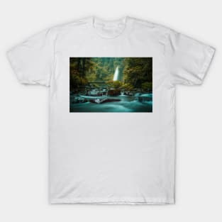 Tropic Waterfall on a Rocky River in Rain Forest T-Shirt